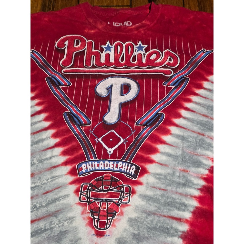 Liquid Blue Philadelphia Phillies Tie Dye T-Shirt Mens XXL Red Grey MLB Graphic - Picture 4 of 7